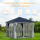 image 3 of Outsunny 3x3(m) Hardtop Gazebo with Polycarbonate Roof, Netting and Curtains