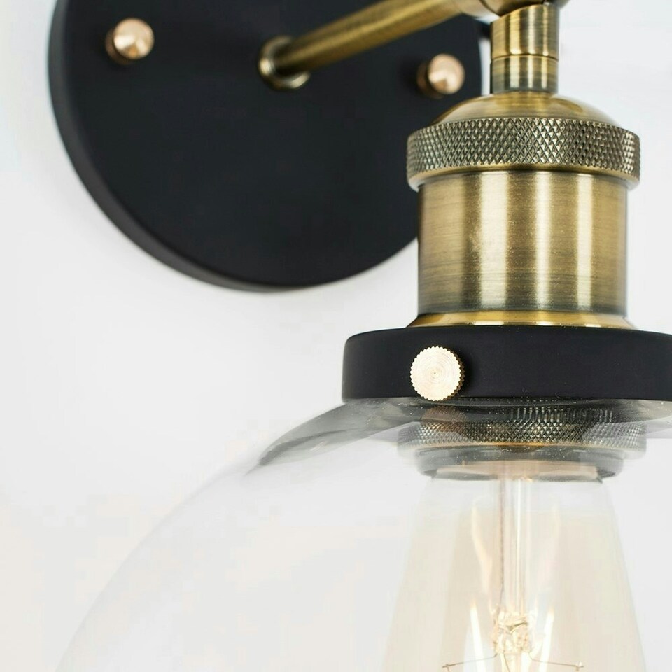 image 1 of ValueLights Sheridan Industrial Pair of Black Indoor Wall Light
