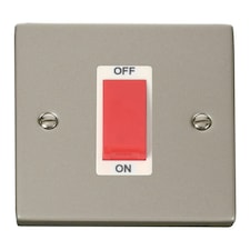 SE HOME Pearl Nickel 1 Gang Size 45A Switch White | Pearl Nickel