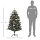 image 5 of HOMCOM 5ft Artificial Prelit Christmas Tree with Warm White LED Lights and 486 Tips, Metal Stand, Xmas Tree with Purple Ornaments for Home Office Holiday