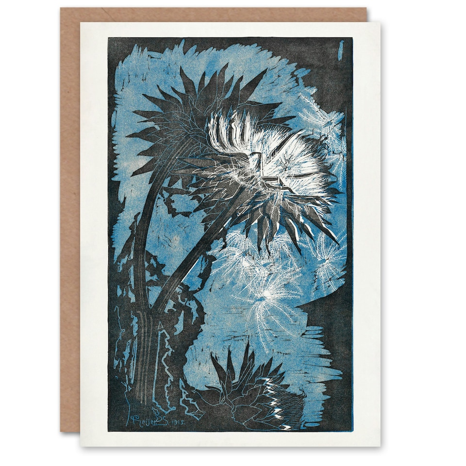 image 1 of Reijer Stolk Art Card Artichoke Flower Abstract Floral Painting