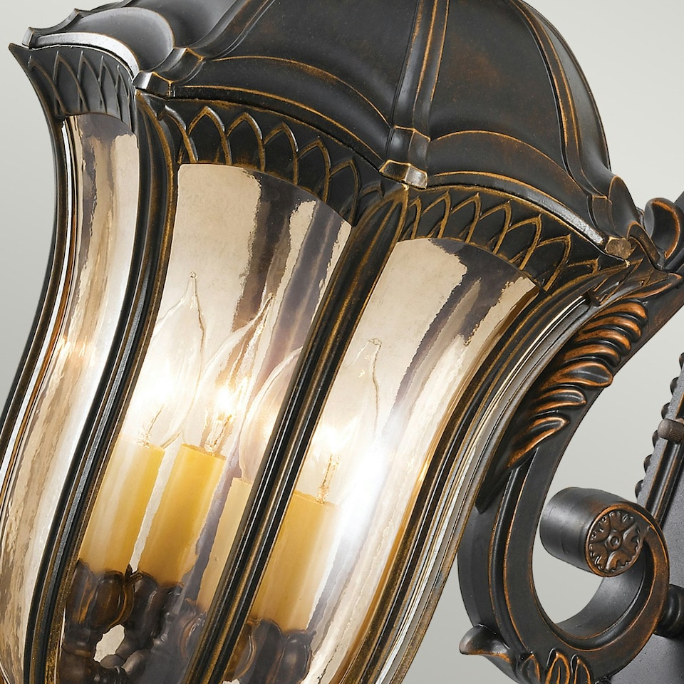 image 1 of Baton Rouge 4 Light Outdoor Large Wall Lantern Light Walnut IP44, E14