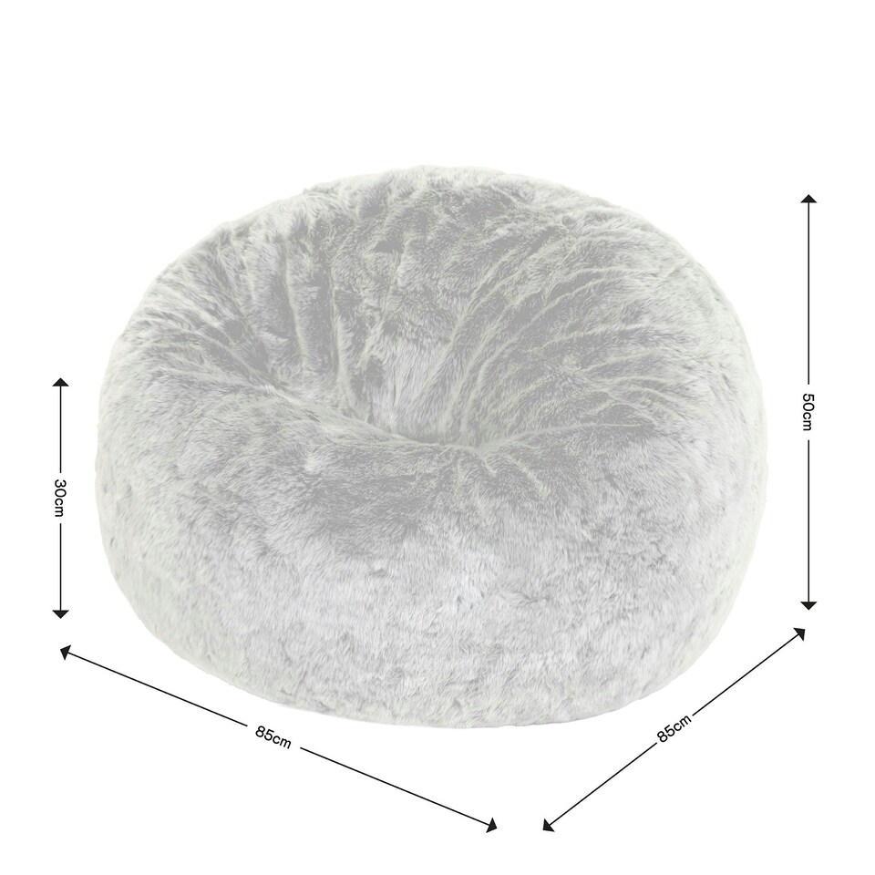 image 1 of icon Fluffy Giant Bean Bag Chair Adult Grey with Bean Bag Filling Grey | Grey