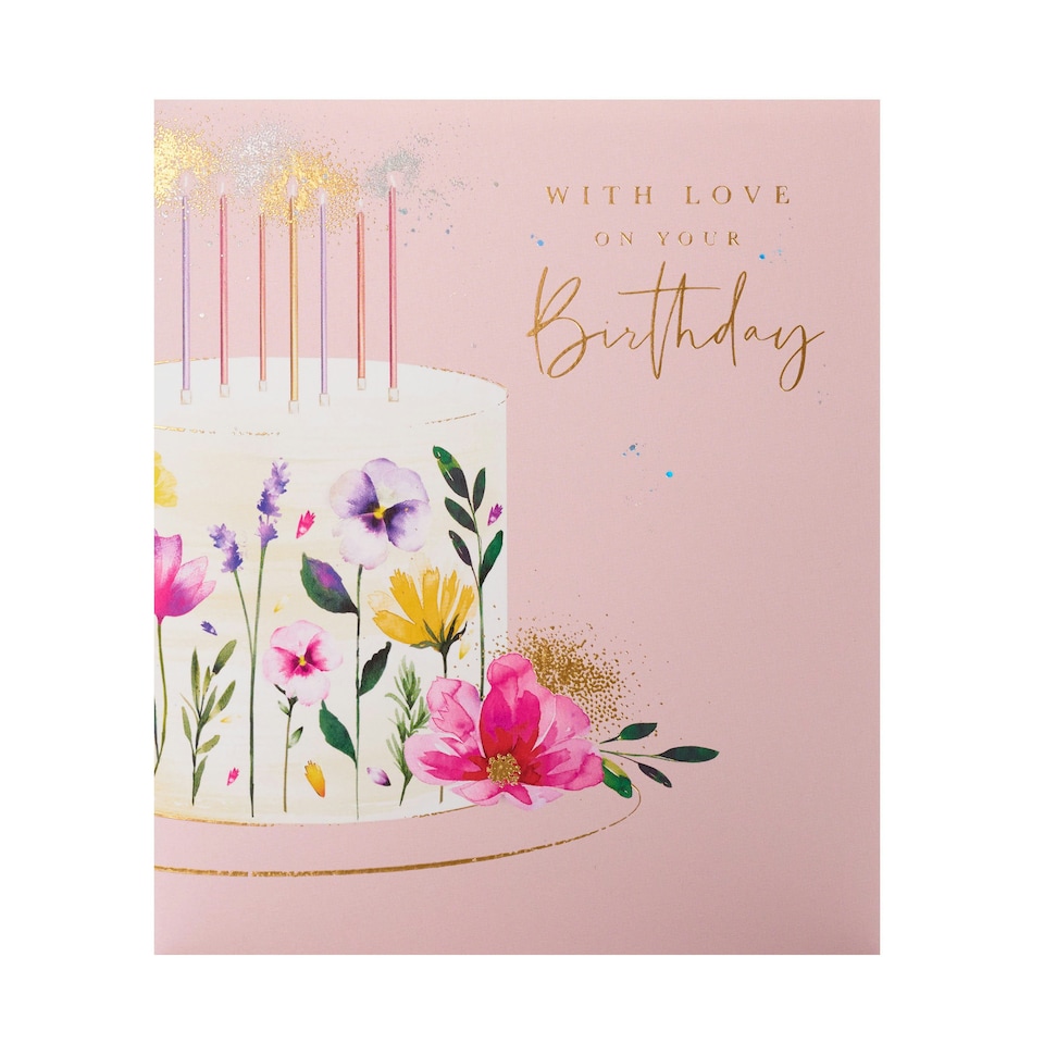 image 1 of Birthday card - Butterfly Garden - Cake