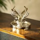 image 6 of Marco Paul Twin Stag Candle Holder 11cm Silver