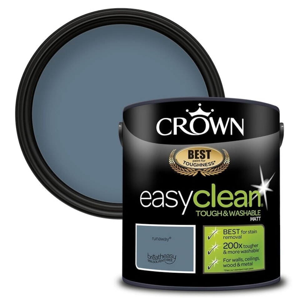 image 1 of Crown Easyclean Matt Emulsion 2.5L Runaway