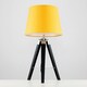 image 1 of ValueLights Modern Black Wood And Silver Chrome Tripod Table Lamp With Mustard Light Shade