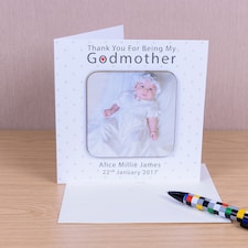Personalised Godparents Photo Upload Coaster Card Godmother Thank You
