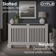 image 5 of Large White Wooden Slatted Grill Radiator Cover MDF Cabinet