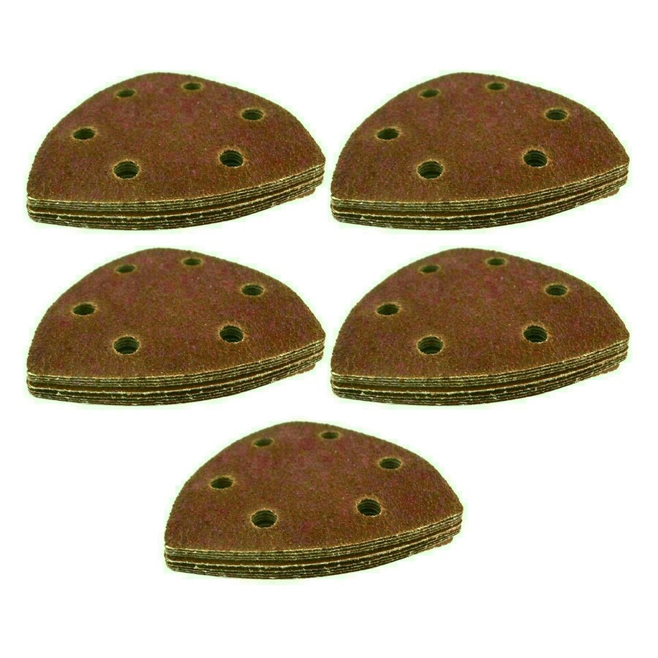 image 1 of Hook/Loop Sanding Abrasive Discs Pads 90mm Sanding Triangle 50 PK Mixed Grit