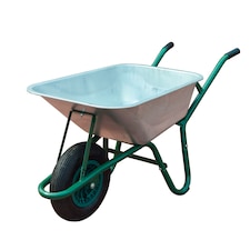 Neo 85L Large Galvanised Wheelbarrow with Pneumatic Tyre | Grey