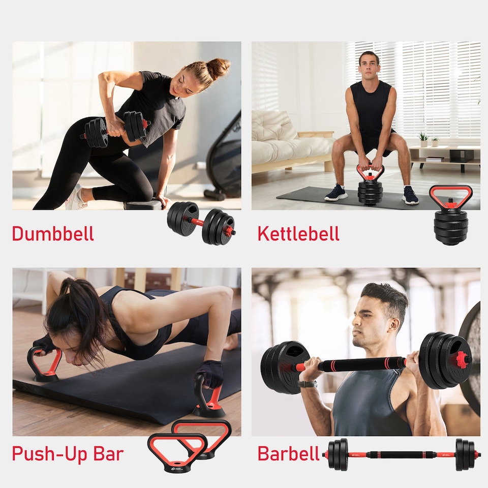 image 1 of Homefitnesscode 4 In 1 Multifunctional Dumbbell Set