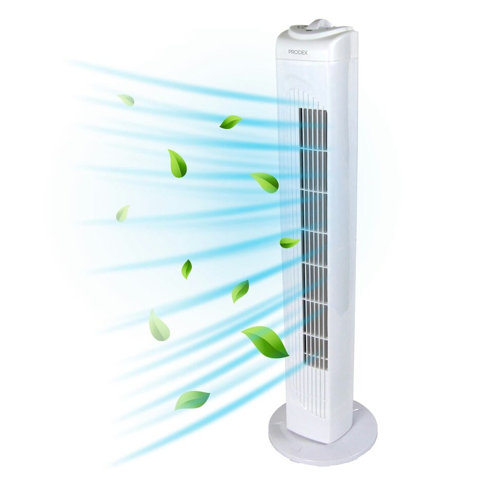 image 1 of Prodex PX5229W Tower Fan, Oscillating, 3 Speed, 29 Inch, White