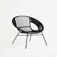 image 5 of Interiors by Premier Comfortable Black Natural Rattan And Iron Black Arm Chair, Stylish Outdoor Chair, Versatile Dining Chair