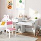 image 8 of AIYAPLAY Kids Desk and Chair Set, Toddler Table and Chair Set, White/Pink White