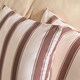 image 2 of OHS 2 x Stripe Garden Cushion Covers Outdoor Water Resistant | Multi | Chocolate/Cream