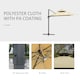 image 5 of Outsunny 3m Cantilever Parasol LED Patio Umbrella for Lawn Beach Poolside Khaki