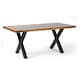 image 1 of Induse 'X' Leg Dining Table - Mango Wood/Iron - L90 x W180 x H76 cm