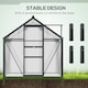 image 3 of Outsunny 6x4ft Walk-In Polycarbonate Greenhouse Plant Grow Galvanized