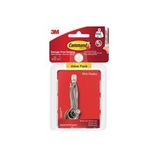 Command White Mini Hooks - Multi Colour - 18 Hooks + 24 Strips