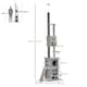 image 4 of PawHut Floor To Ceiling Cat Tree, 255cm Adjustable Height, Grey