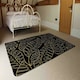 image 3 of Lined Flower Print (Rug) Black | XL: 160x230cm