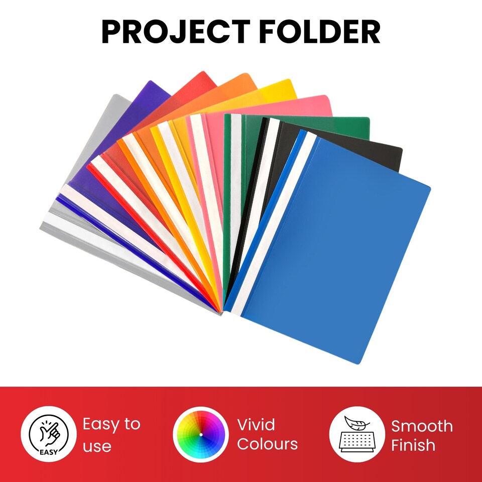 image 1 of Pack of 120 Assorted Colour A4 Project Folders by Janrax