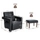 image 2 of COSTWAY Modern Accent Sofa Chair with Ottoman Upholstered Black Black