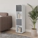 image 3 of 4 -Cube Tall Shelving Unit With Wooden Doors | White | White & Grey | 1