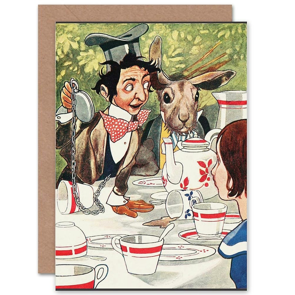 image 1 of Book Alice Wonderland Carroll Mad Hatter Art Card