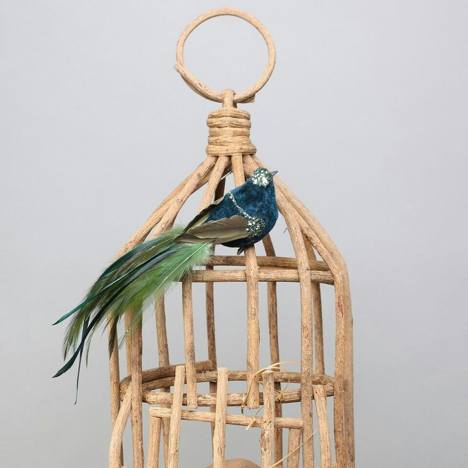 image 1 of Decorative Green Princess Bird With Clip