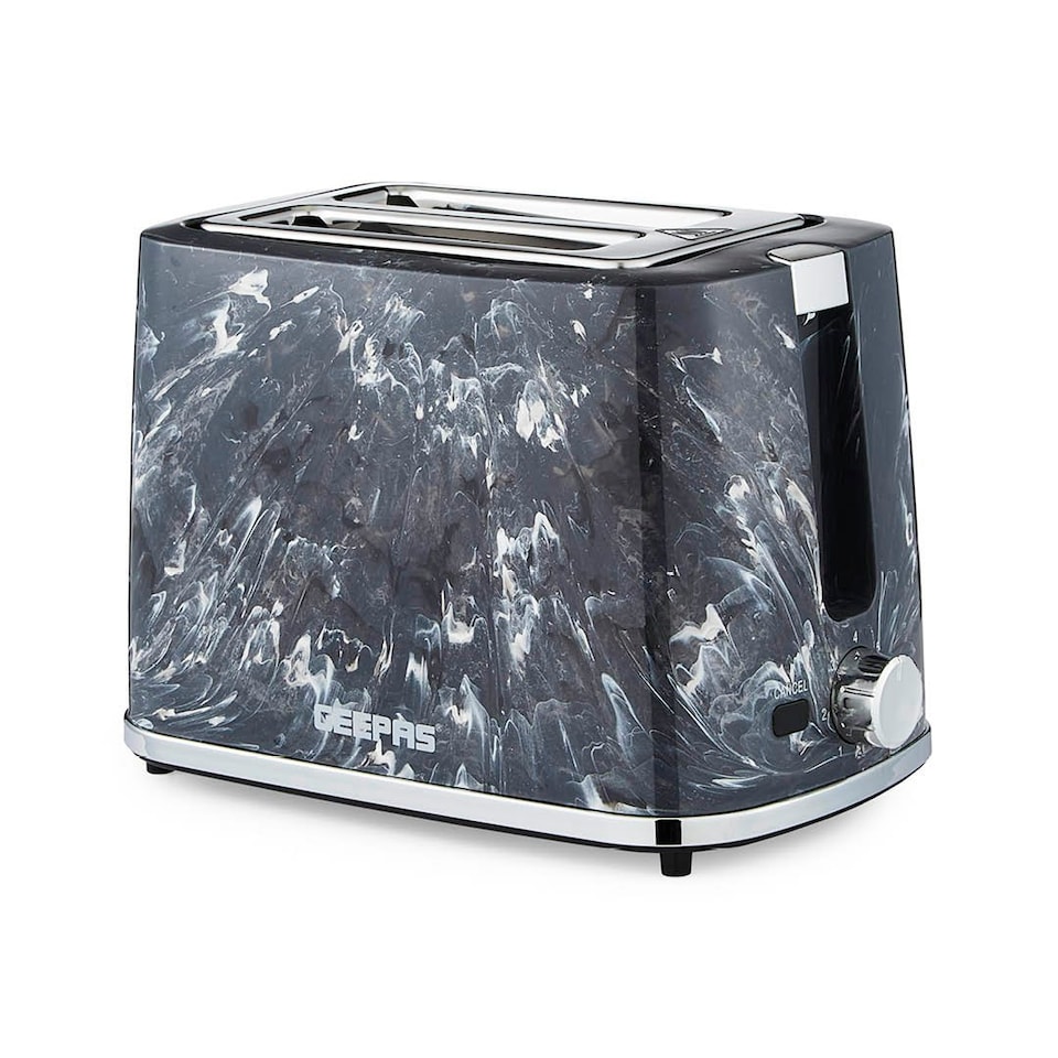 image 1 of GEEPAS 2 Slice Marble Toaster- 900W | Black