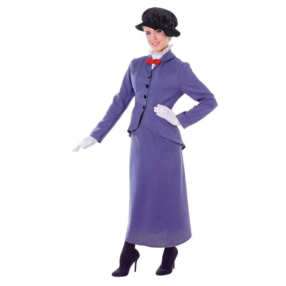 image 1 of Bristol Novelty Womens/Ladies Nanny Costume - Purple/Black/White/Red - One Size One Size