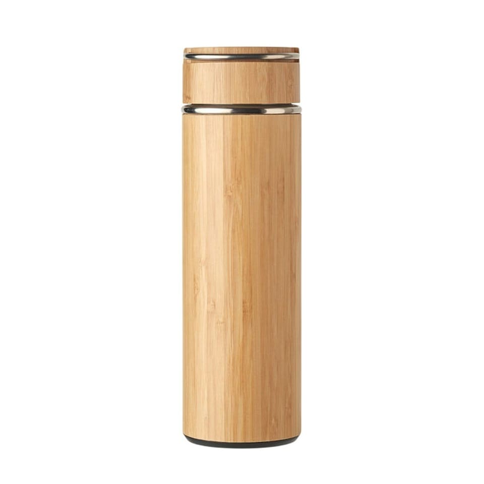 image 1 of MidOcean Tampere Double-Walled 400ml Flask - Wood - One Size Brown | One Size