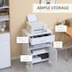 image 3 of Vinsetto Mobile Printer Stand w/ Storage Shelf Universal Wheels for Home White