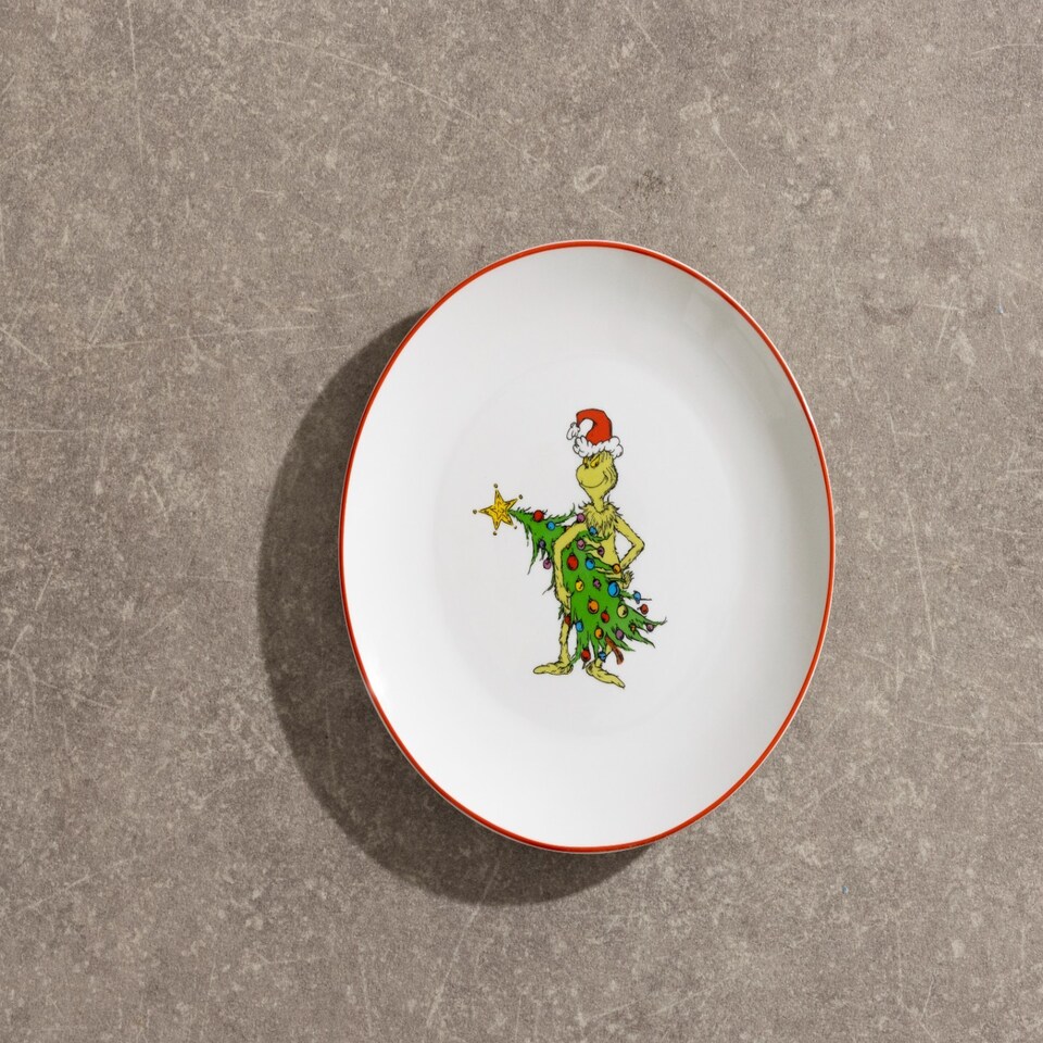 image 1 of The Grinch Stealing Trees 12 Piece Dinner Set