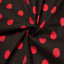 Minerva Core Range Black Printed Polycotton Fabric for Dressmaking, 112.5cm / 44" Wide - per metre