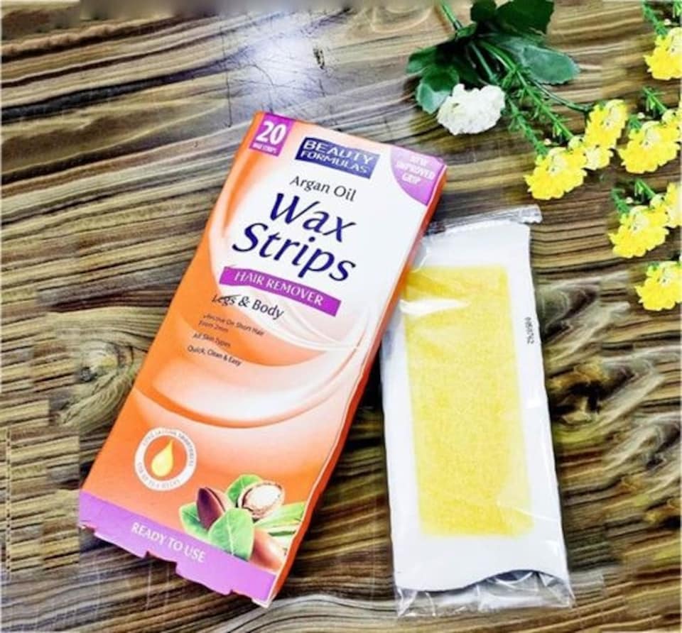 image 1 of Beauty Formulas Argan Oil Wax Strips Hair Remover For Legs And Body 20 Wax Strips