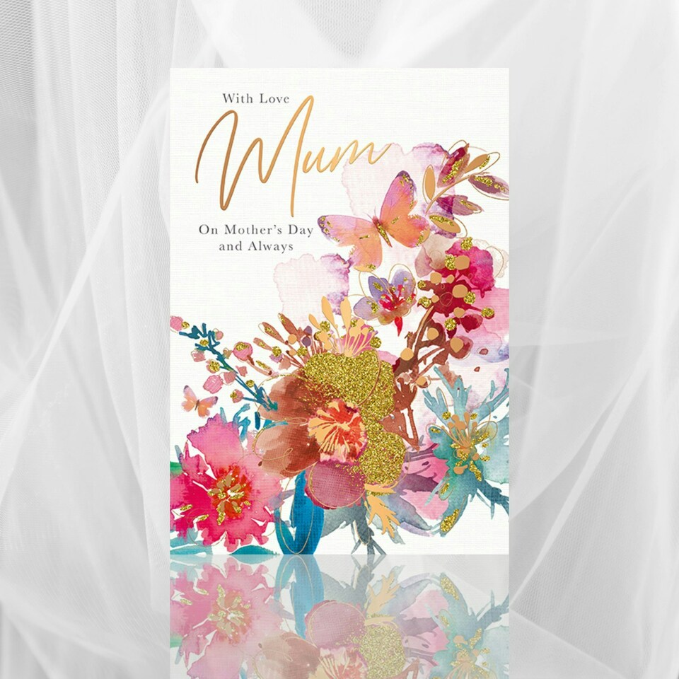 image 1 of Words 'n' Wishes Mother's Day Card for a Lovely Mum on Mother's Day, 23.5 x 16.5 cm,