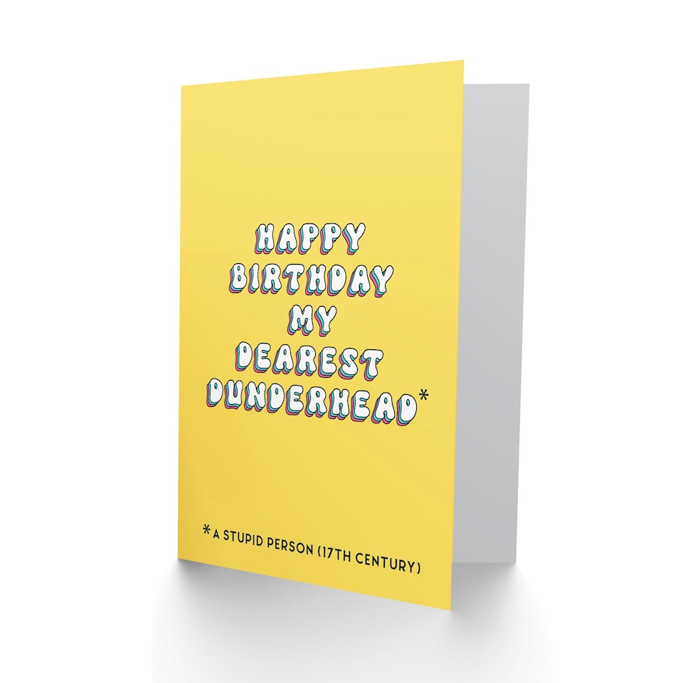 image 1 of My Dearest Dunderhead Fun Joke Humour Funny Birthday Card