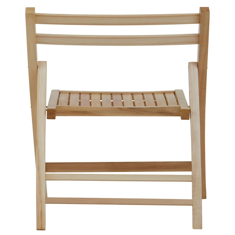 image 1 of Interiors by Premier Wood Natural Finish Folding Chair, Space-saver Camping Chair, Easy Foldable Wood Chair, Easy to Clean Chair