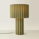 image 3 of ValueLights Lenny Moss Green Drum Lamp Shade Colour Drench Ribbed Full Fabric Table Lamp | Green