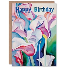 Abstract Tulip Flower Bouquet Watercolour Her Birthday Card