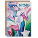 image 1 of Abstract Tulip Flower Bouquet Watercolour Her Birthday Card