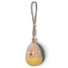 Stella Graham Wooden Bumble Bee Easter Egg Hanging Decoration in Yellow