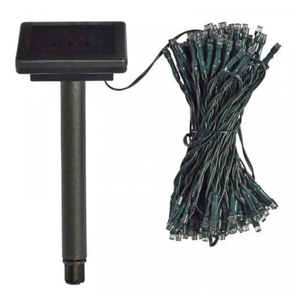 Solar Powered 100 LED String Lights- Warm White Green