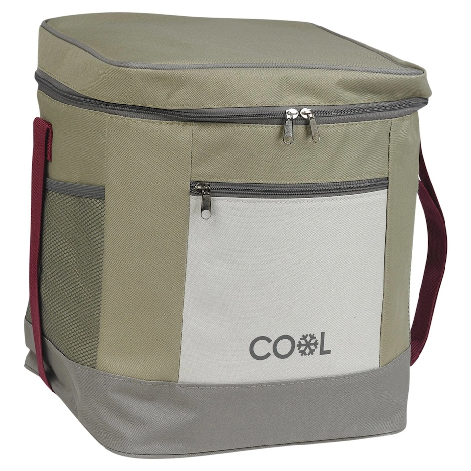 image 1 of 30L Insulated Ice Cooler Shoulder Backpack Rucksack Bag Camping Hiking Picnic | Brown | Khaki