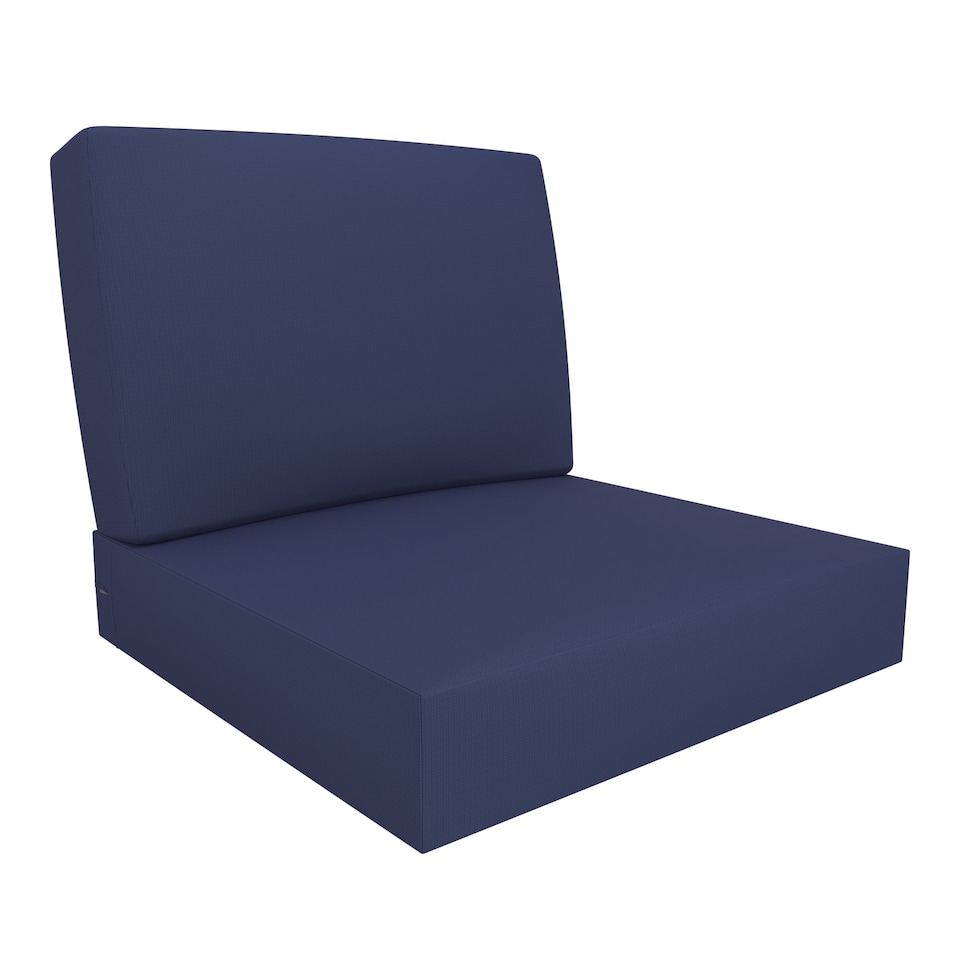 image 1 of Covers&All Outdoor Seat / Back Cushions, Durable Cover Rite Fabric, 28½ in L x 28½ in W x 5 in Thick, Navy Blue