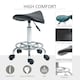 image 4 of HOMCOM Saddle Chair, Rolling Salon Stool for Massage Spa Clinic Beauty, Black