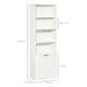 image 3 of HOMCOM 2 Door 4 Shelves Bookcase Wooden Storage Cabinet White